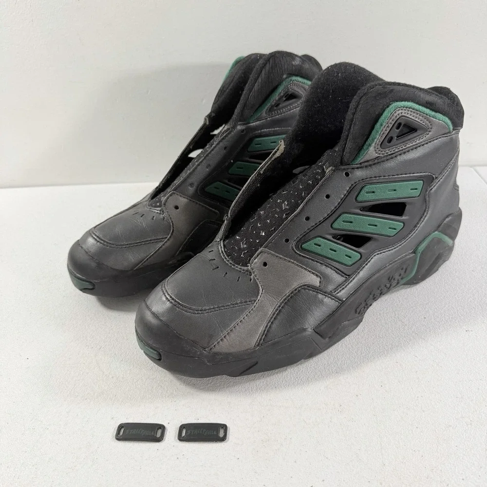 Vintage 1993 Adidas Streetball 2‎ Men's Basketball Shoes Black Green Size 9.5